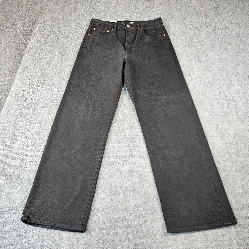 Levis Premium 501‎ Original Fit Jeans Black Straight Leg Button Fly 31x29 NEW